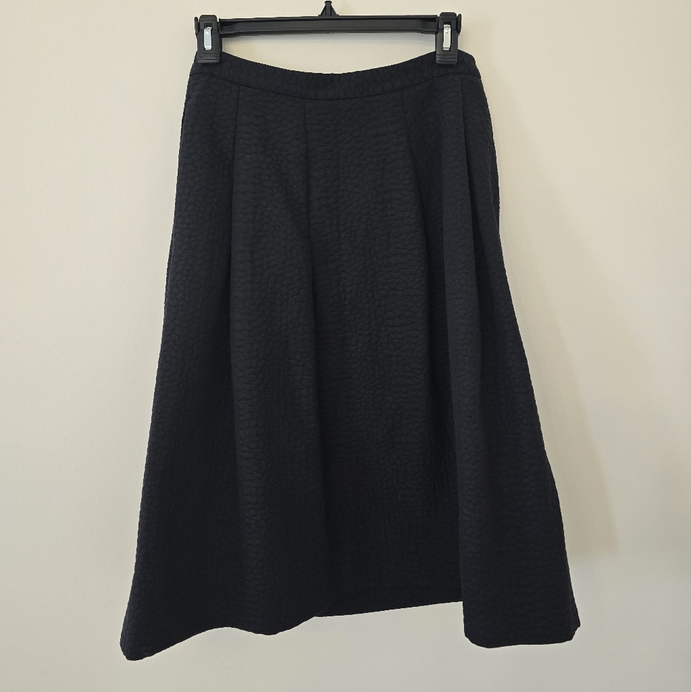 H&M Black Midi Box Pleat Skirt